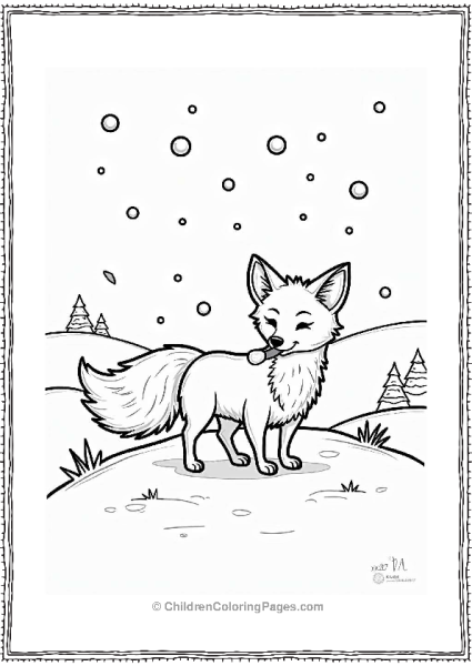 Fox Catching Snowflakes Free PDF Printable