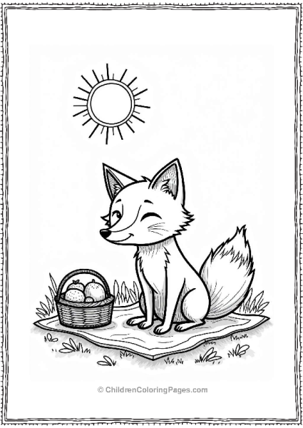 Fox Enjoying A Summer Picnic Free PDF Printable