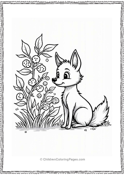 Fox Exploring A Berry Bush Free PDF Printable