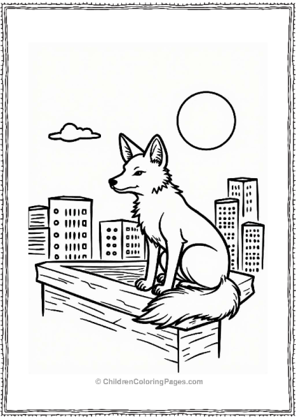 Fox On A Rooftop Under The Moon Free PDF Printable