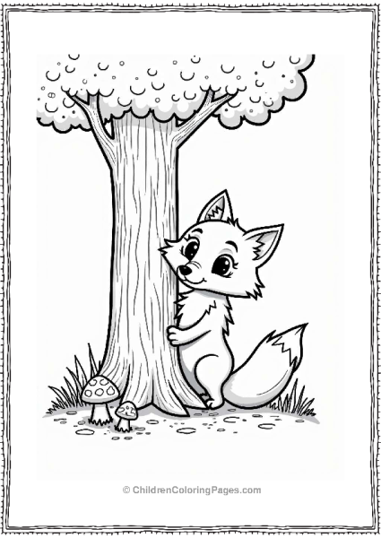 Fox Peeking In A Forest Free PDF Printable