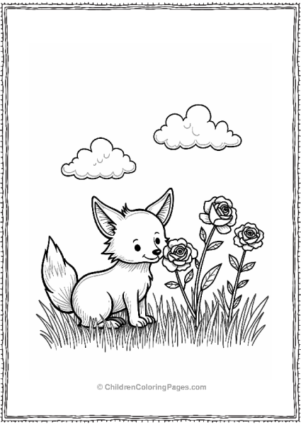 Fox Smelling Roses In A Meadow Free PDF Printable