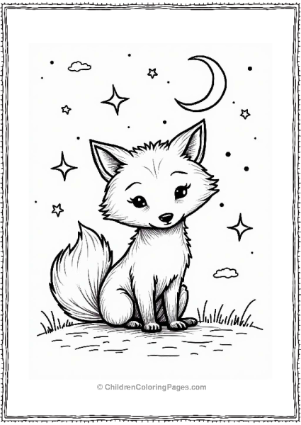 Fox Under A Crescent Moon Free PDF Printable