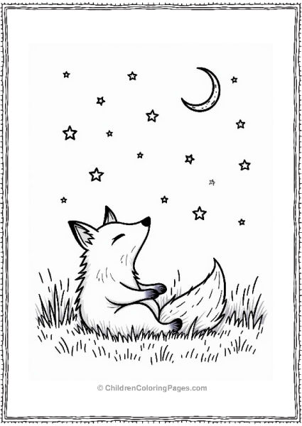 Fox Under The Starry Sky Free PDF Printable