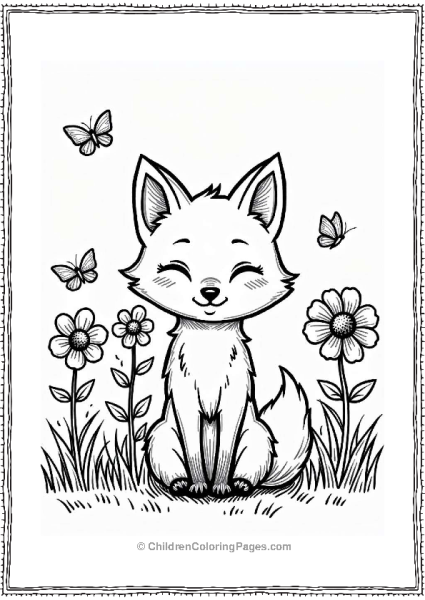 Fox With Spring Flowers Free PDF Printable