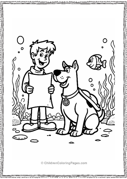 Fred With A Treasure Map Underwater Free PDF Printable