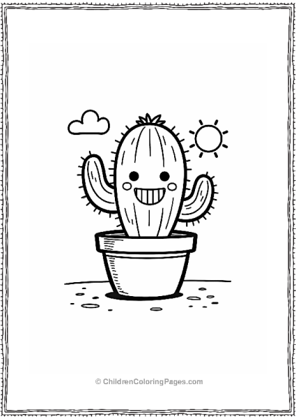 Friendly Cactus In Geometric Planter Free PDF Printable