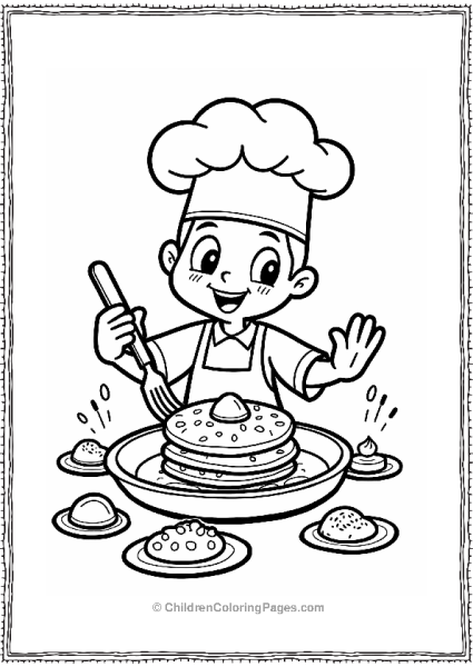 Friendly Chef Flipping Pancakes Free PDF Printable