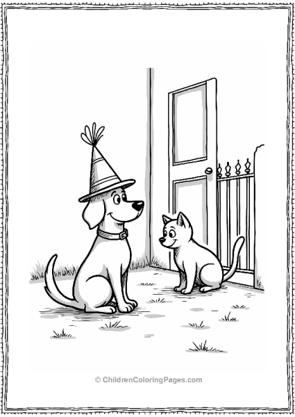 Friendly Dog By The Front Gate Free PDF Printable