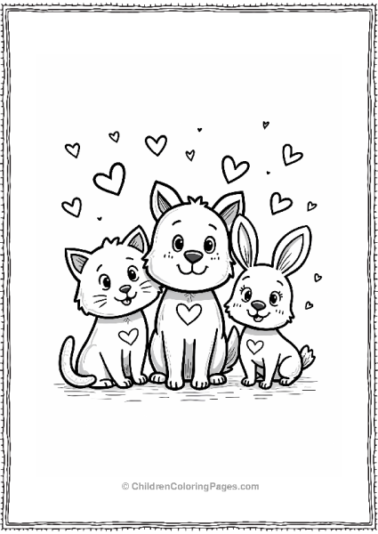 Friendly Heart Animals Collection Free PDF Printable