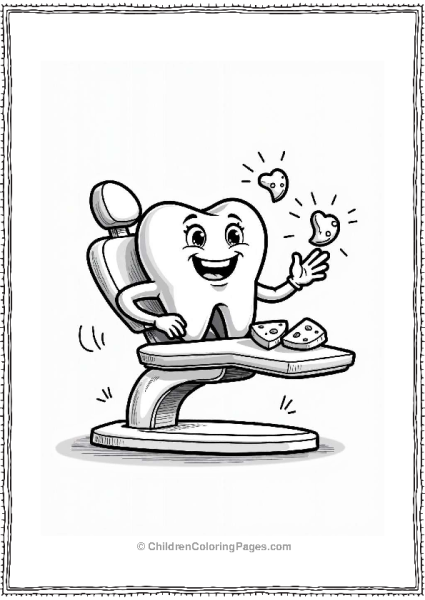 Friendly Tooth At The Dentist Free PDF Printable