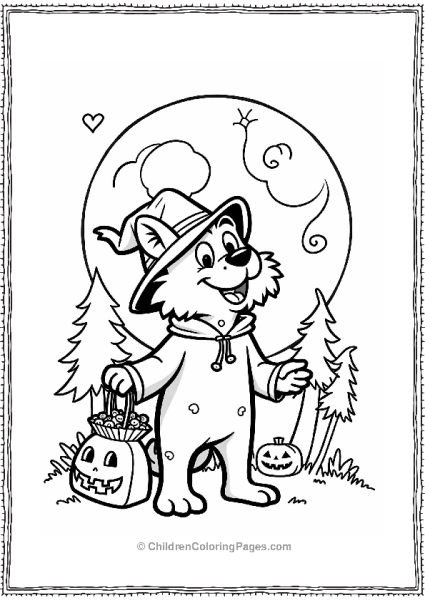 Cartoon Network Friendly Werewolf Howling At The Moon Free PDF Printable