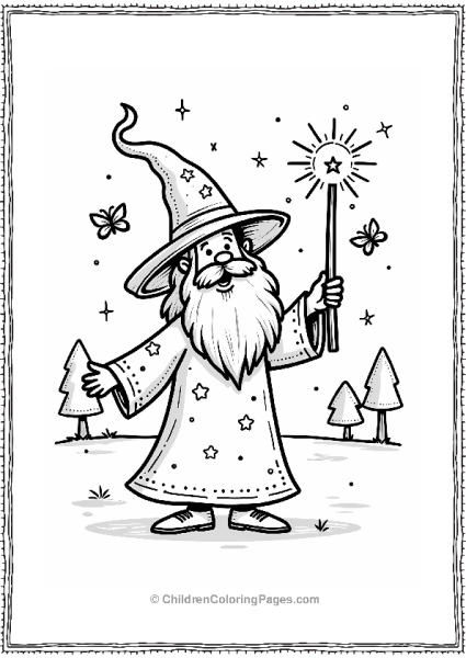 Friendly Wizard Casting A Spell Free PDF Printable