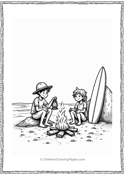 Friends By The Beach Bonfire Free PDF Printable