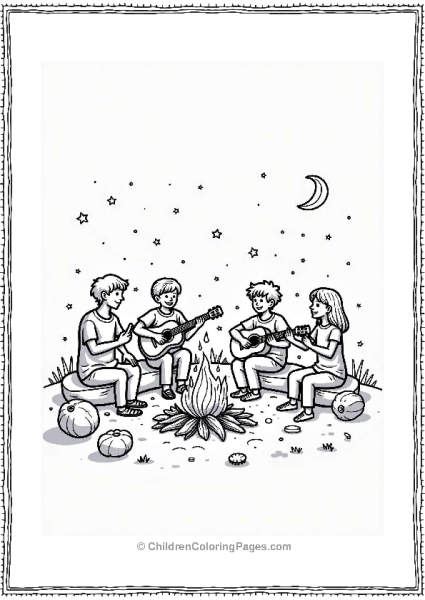 Friends By The Bonfire Under The Stars Free PDF Printable