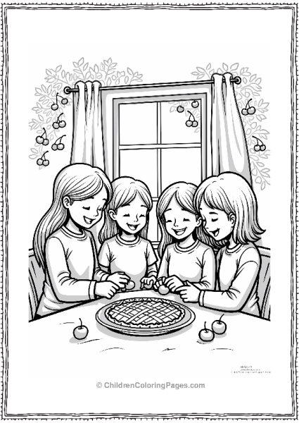 Friends Decorating A Cherry Pie Free PDF Printable