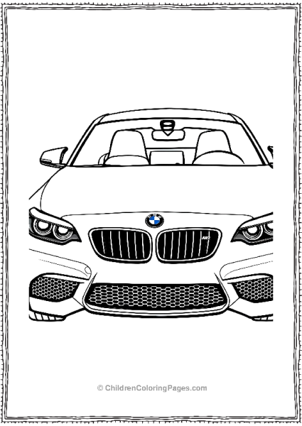 Front View Of A BMW M2 CS With Sporty Grills Free PDF Printable