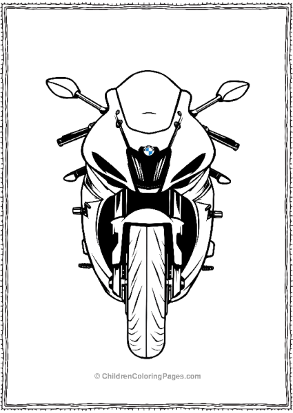 Front View Of A BMW S 1000 RR Sportbike Free PDF Printable