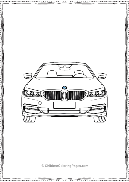 Front View Of BMW 5 Series Free PDF Printable