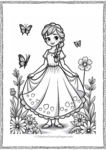 Frozen Anna In Her Summer Dress In A Sunny Garden Free PDF Printable