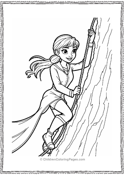 Frozen Brave Anna Climbing A Snowy Mountain Free PDF Printable