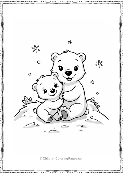 Frozen Charming Polar Bear Family In The Snow Free PDF Printable