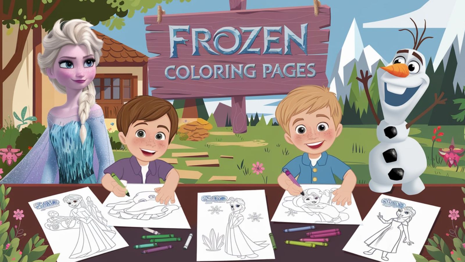 Frozen Coloring Pages – Download Free PDFs For Kids ❄️👸