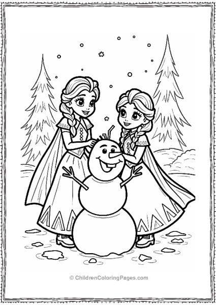 Frozen Elsa And Anna Building A Snowman Free PDF Printable