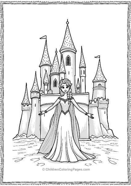 Frozen Elsa At Her Ice Castle Free PDF Printable