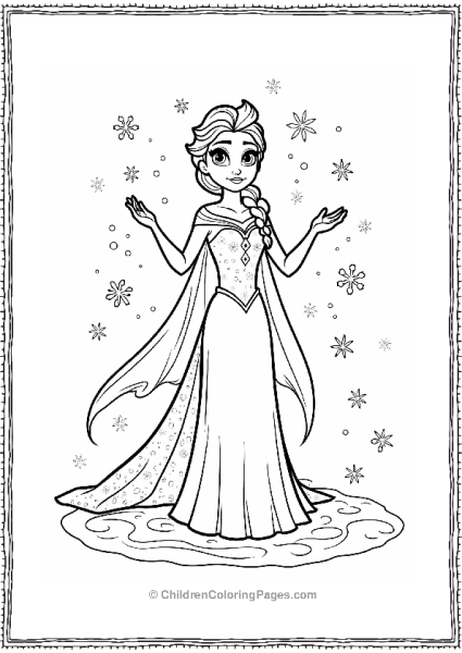 Frozen Elsa Creating A Snow Barrier Free PDF Printable