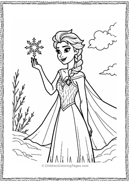 Frozen Elsa Creating A Snowflake Free PDF Printable