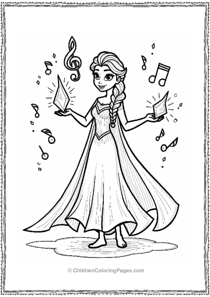 Frozen Elsa Creating Ice Music Free PDF Printable