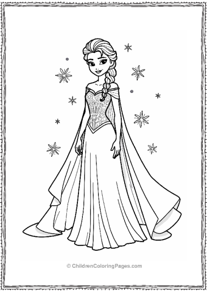 Frozen Elsa In Her Ice Queen Dress Free PDF Printable