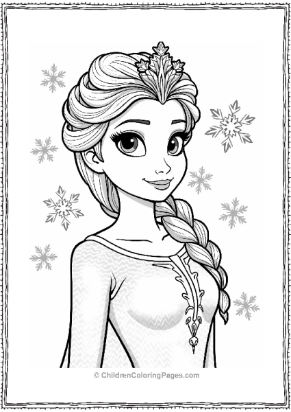 Frozen Elsa’s Snowflake Crown Illustration Free PDF Printable