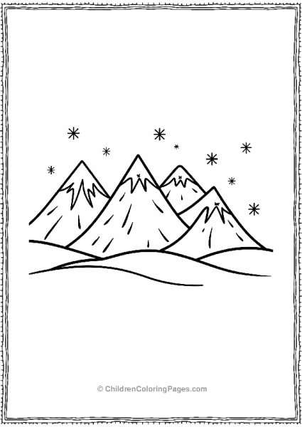 Frozen Frozen Cartoon Snowy Mountains Free PDF Printable