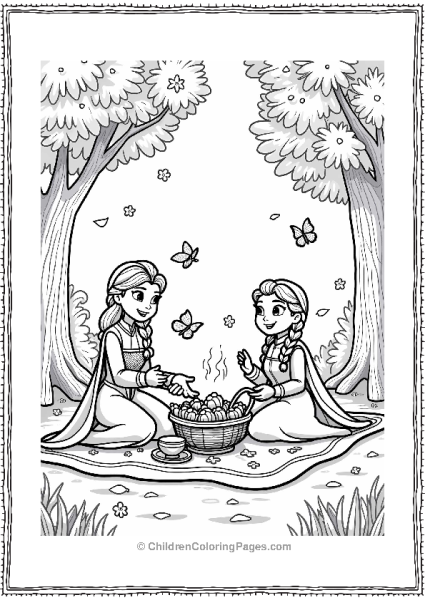 Frozen Frozen Characters Enjoying A Picnic Free PDF Printable