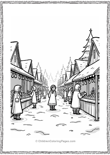 Frozen Frozen Winter Market Scene Free PDF Printable