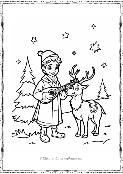 Frozen Kristoff And Sven At The Festival Free PDF Printable