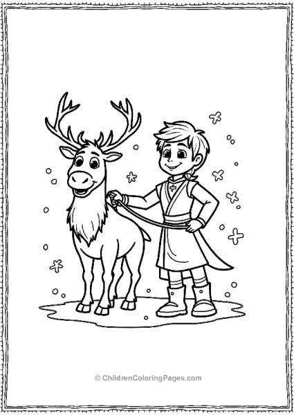 Frozen Kristoff And Sven In The Snow Free PDF Printable