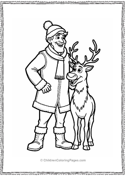 Frozen Kristoff And Sven In Winter Attire Free PDF Printable