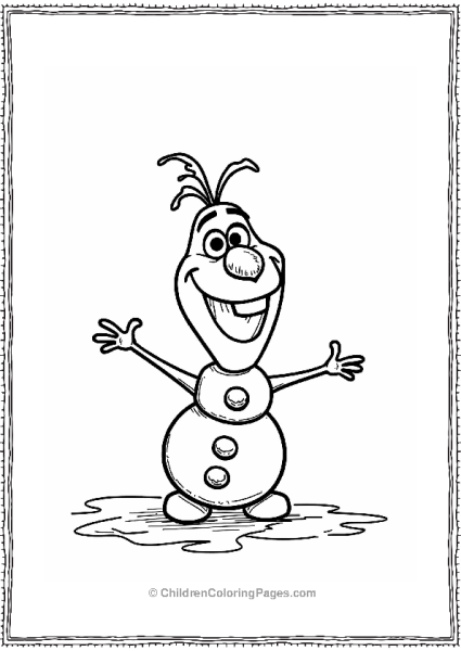 Frozen Olaf Protecting Elsa And Anna In A Snowstorm Free PDF Printable