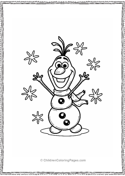 Frozen Olaf The Snowman In A Playful Pose Free PDF Printable