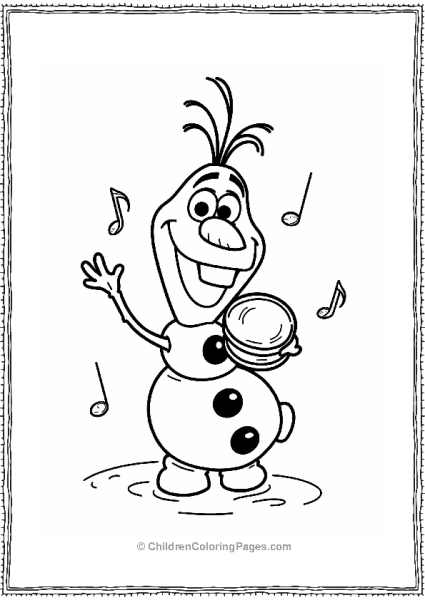 Frozen Olaf With A Musical Instrument Free PDF Printable