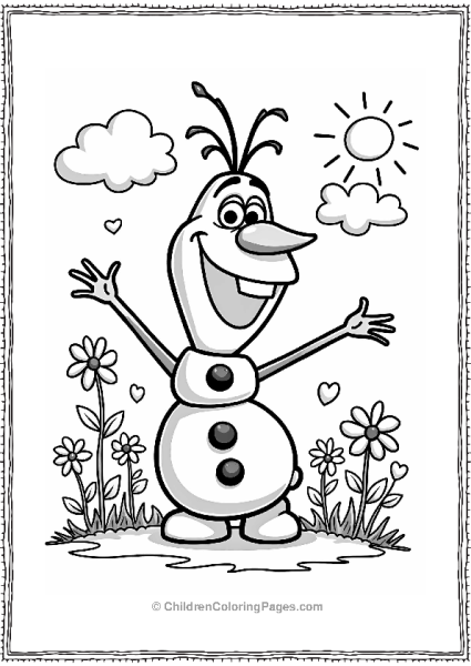 Frozen Olaf’s Warm Hug In A Sunny Garden Free PDF Printable