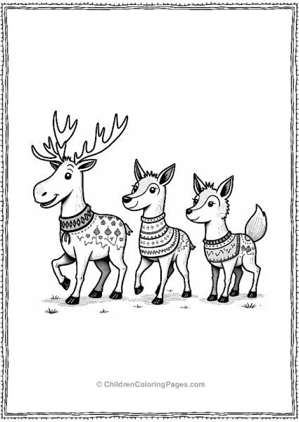 Frozen Scandinavian Animal Parade In A Snowy Landscape Free PDF Printable