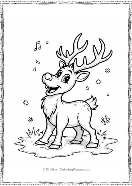 Frozen Sven The Reindeer Playing In The Snow Free PDF Printable