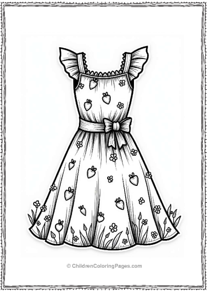 Garden Party Dress Outline Free PDF Printable