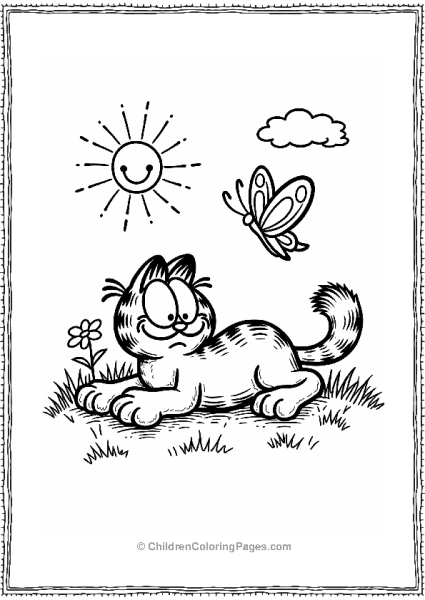 Garfield And The Butterfly Free PDF Printable