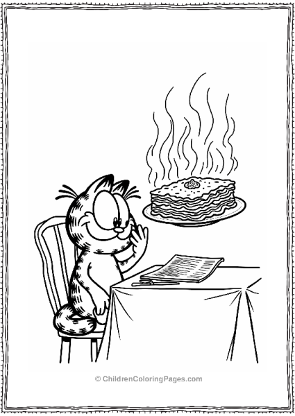 Garfield At An Italian Restaurant Free PDF Printable