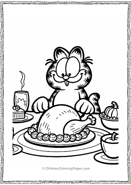 Garfield At The Thanksgiving Feast Free PDF Printable